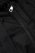 High-Waist Cargo-Hose aus schwarzer Baumwolle