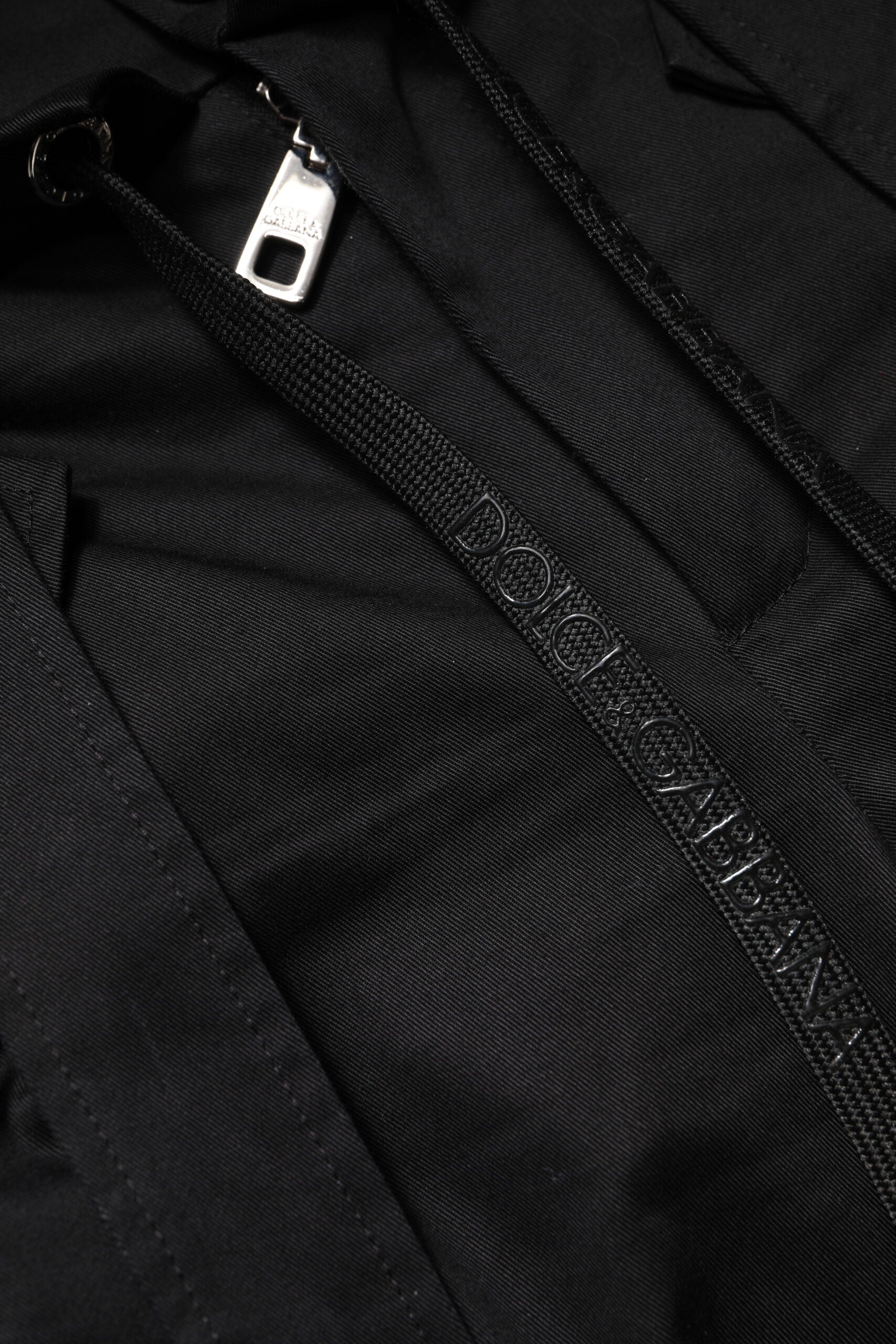 High-Waist Cargo-Hose aus schwarzer Baumwolle