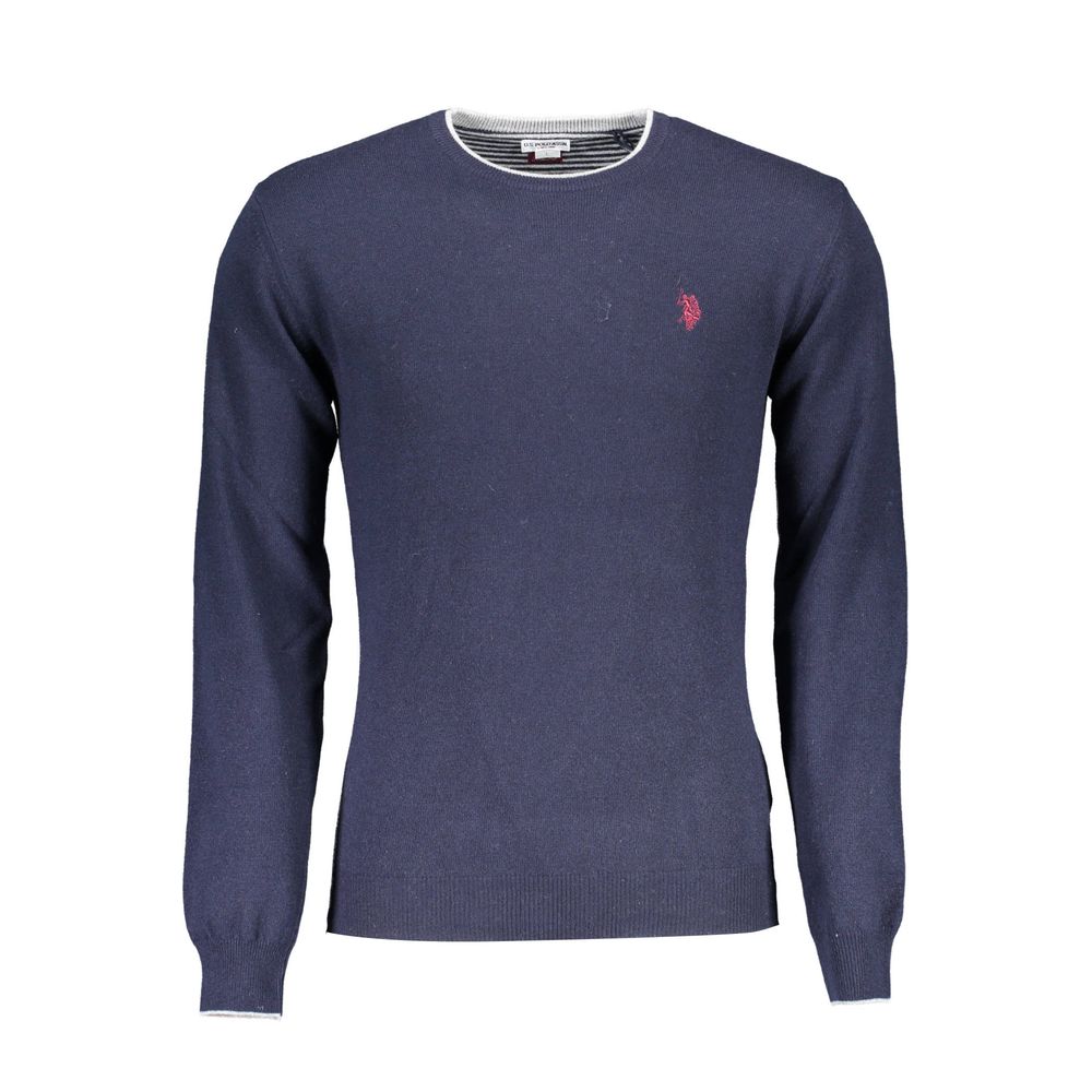 Herrenpullover aus blauer Wolle