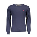 Herrenpullover aus blauer Wolle