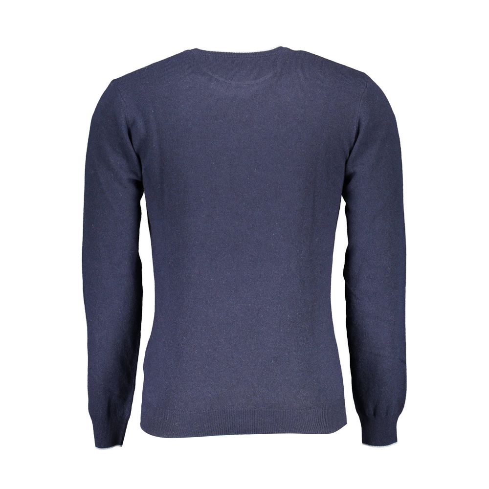 Herrenpullover aus blauer Wolle