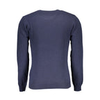 Herrenpullover aus blauer Wolle