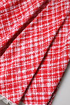 Red White High Waist A-line Above Knee Skirt