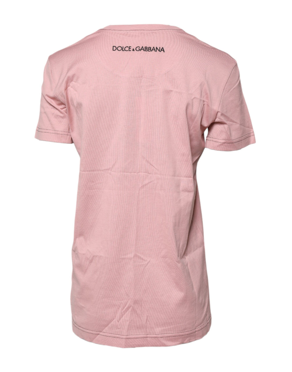 Rosa Baumwoll-T-Shirt mit Logo-Print und Rundhalsausschnitt