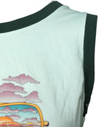 Light Green Graphic Print Sleeveless Tank T-shirt