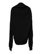 Black Cotton Crew Neck Sweatshirt Sweater