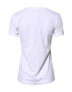 White #DGFamily Cotton Crew Neck T-shirt