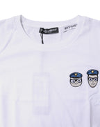 White #DGFamily Cotton Crew Neck T-shirt
