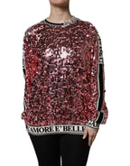 Pink DG Queen Sequin Pullover Sweater