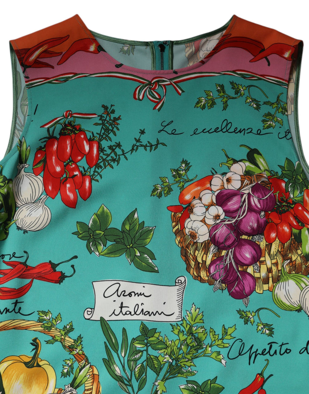 Buntes ärmelloses Seidentop mit Blumenmuster