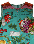 Buntes ärmelloses Seidentop mit Blumenmuster
