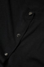 Black Button Down Short Sleeve Blouse Top