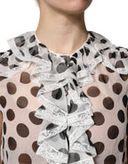 White Black Polka Dot Cotton Sleeveless Top