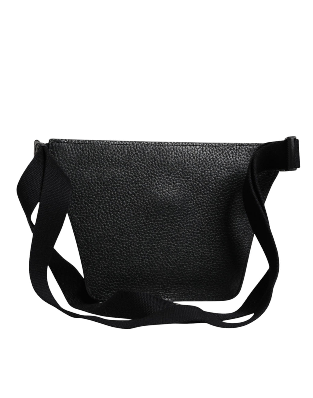 Gürteltasche für Herren aus schwarzem Kalbsleder mit Logo-Plakette