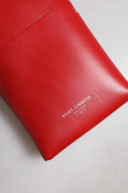 Red Leather Purse Phone Sling Crossbody Neck Strap Bag