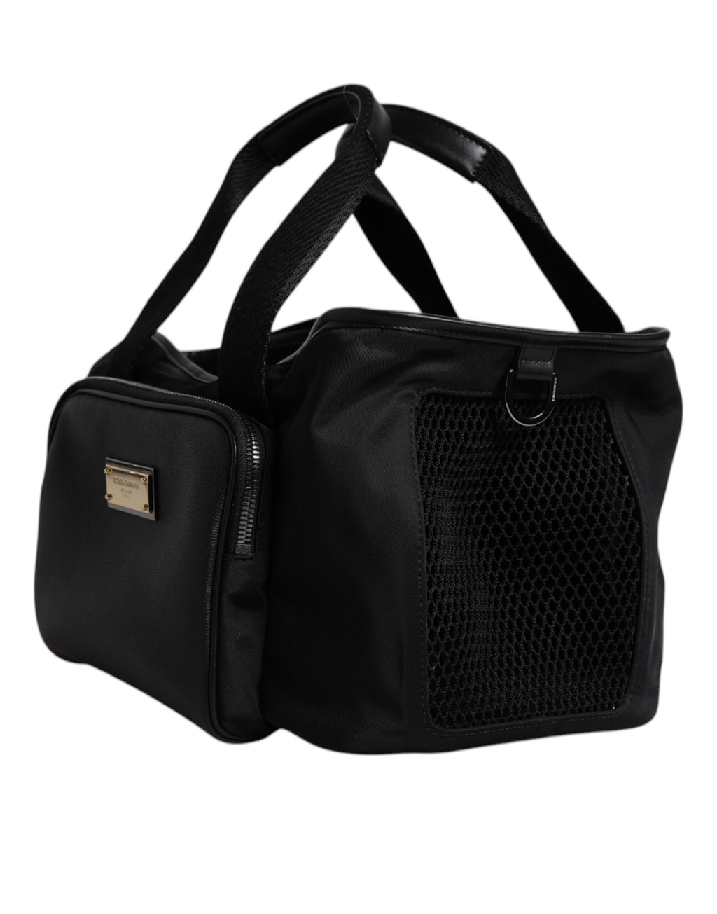 Black Shoulder Strap Pet Carry Logo Plaque Bag