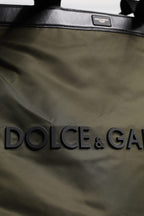 Military Green Nylon Shoulder Strap Tote Bag