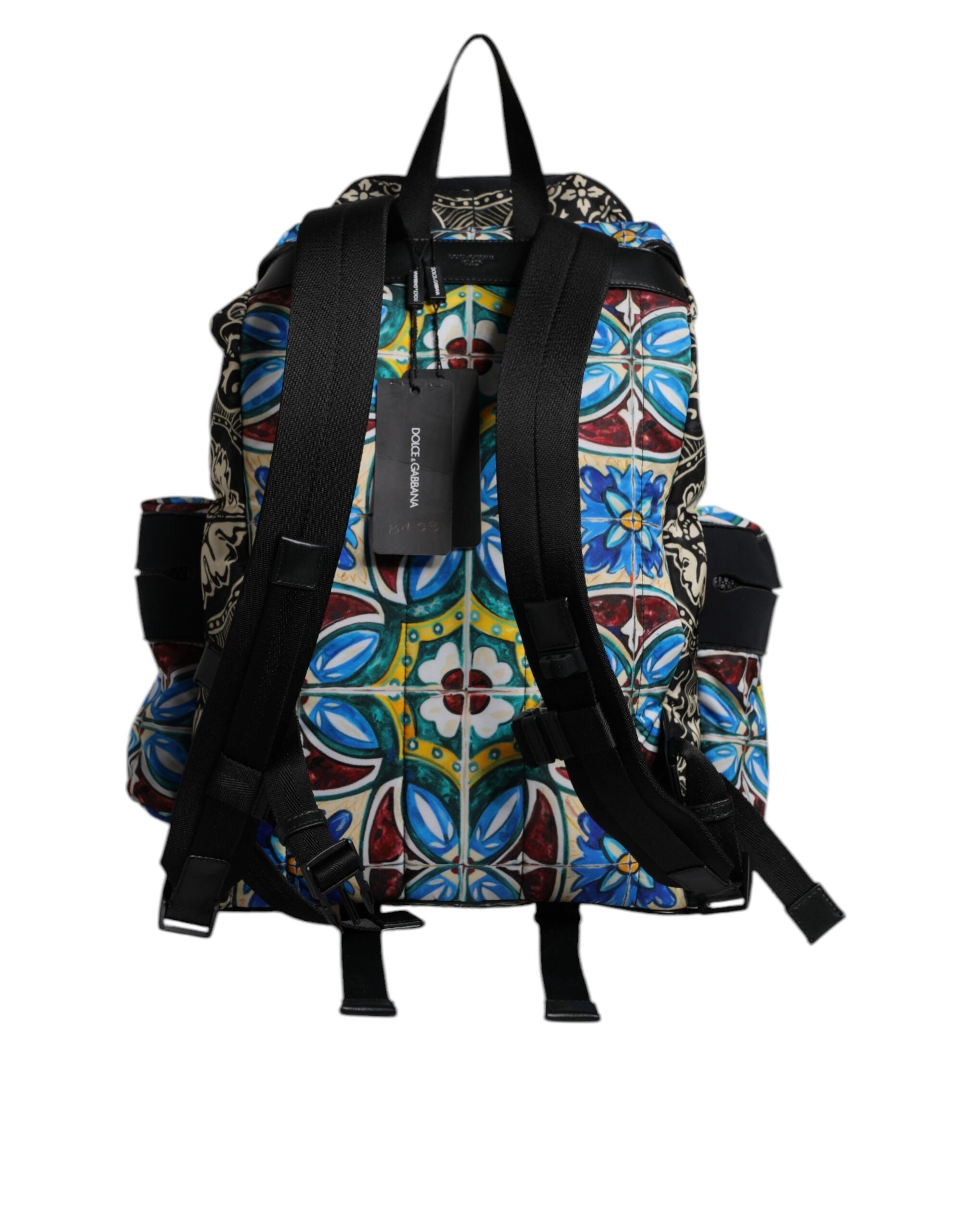 Multicolor Majolica Print Nylon Backpack Bag