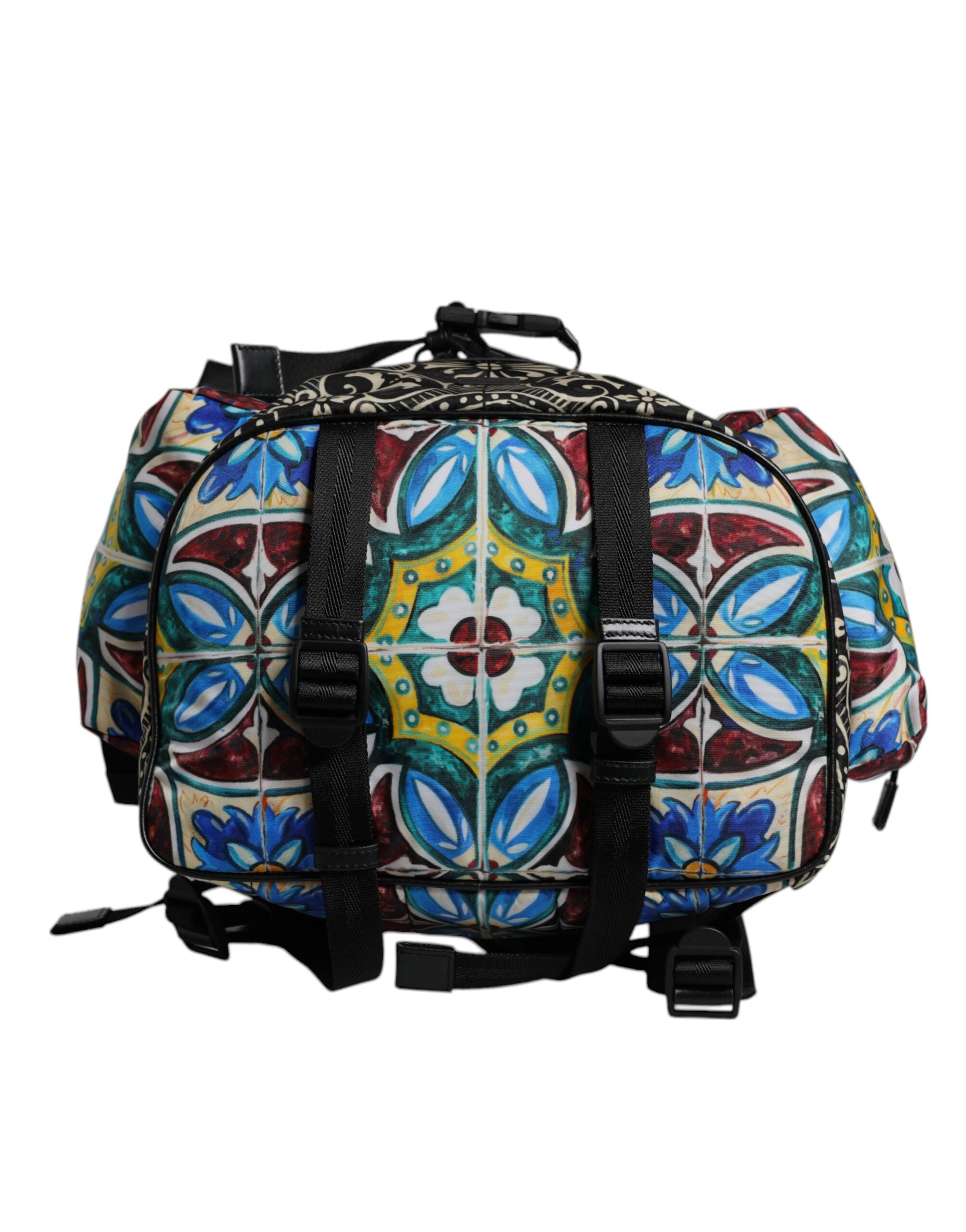 Multicolor Majolica Print Nylon Backpack Bag