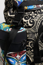 Multicolor Majolica Print Nylon Backpack Bag