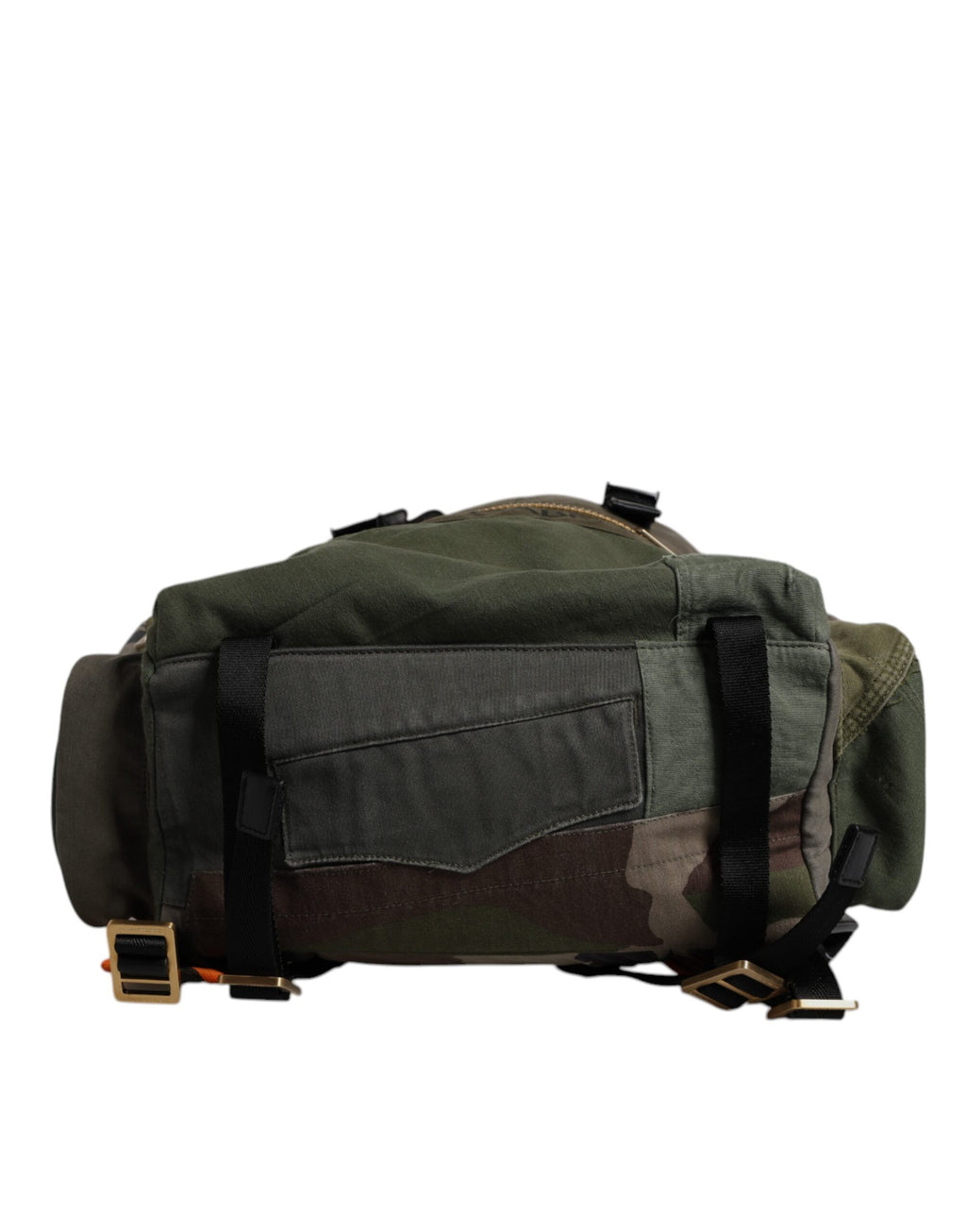 Reise-Rucksack im Military-Green-Patchwork-Design