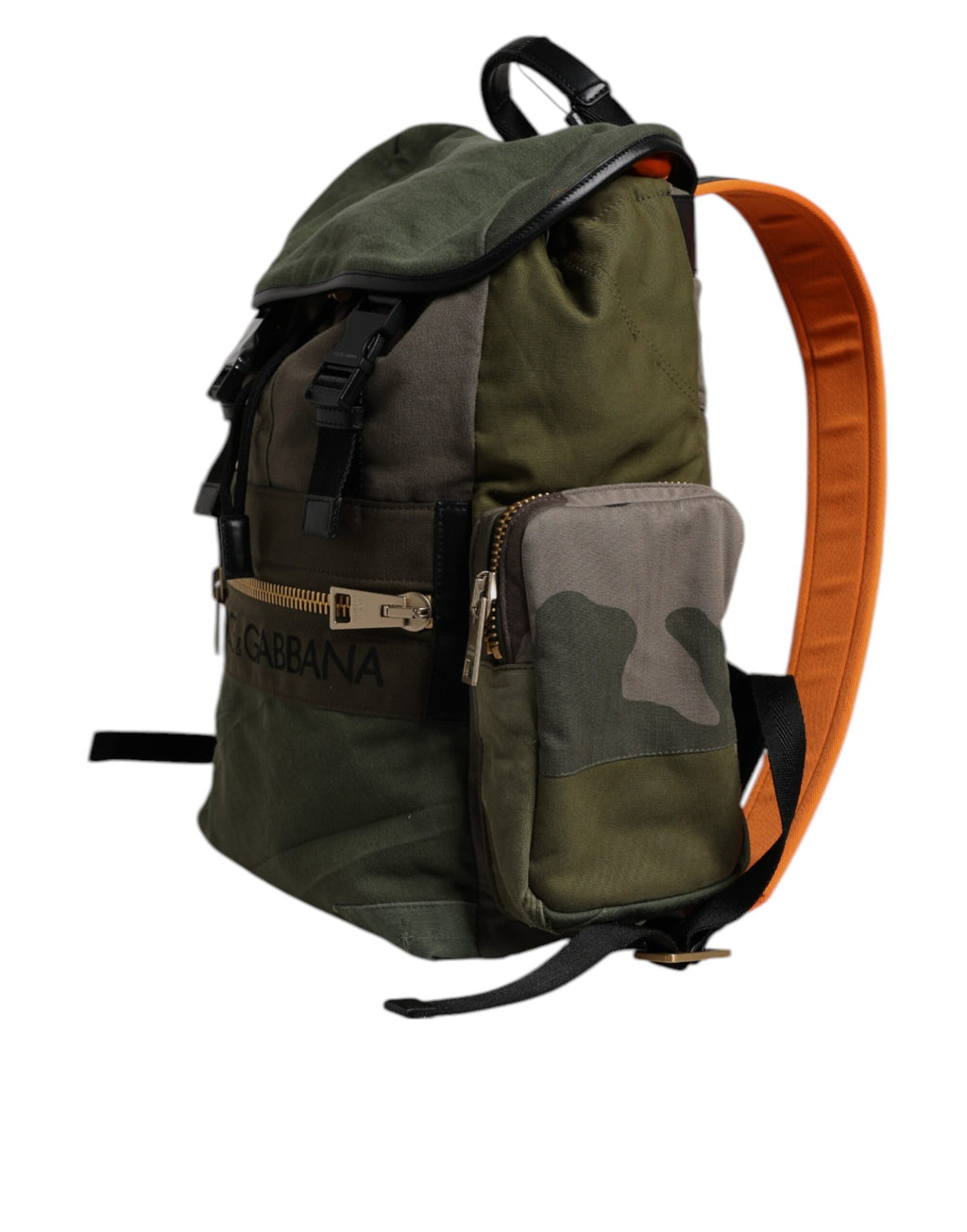 Militärgrüner Patchwork-Reise-Rucksack