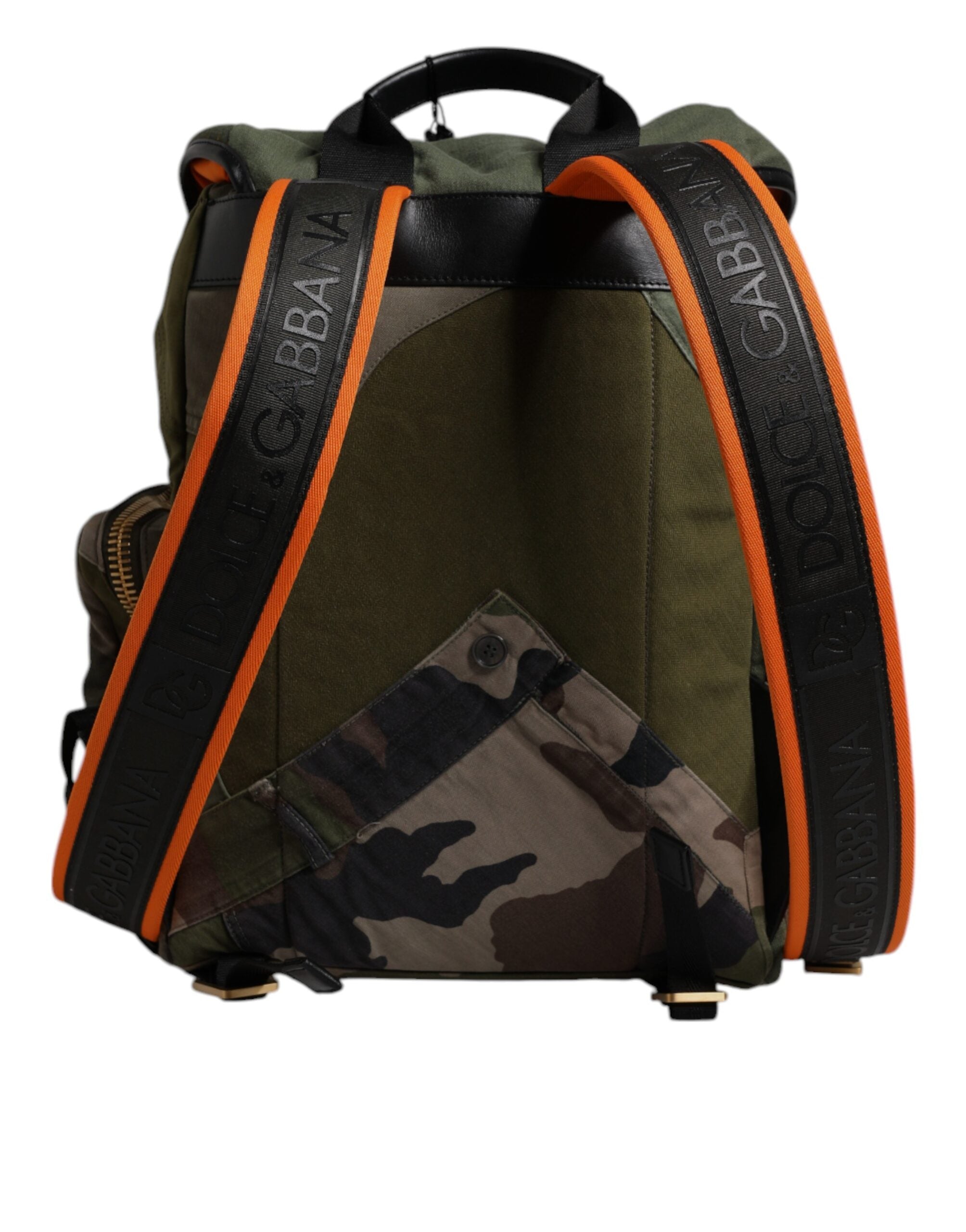 Militärgrüner Patchwork-Reise-Rucksack