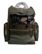 Militärgrüner Patchwork-Reise-Rucksack