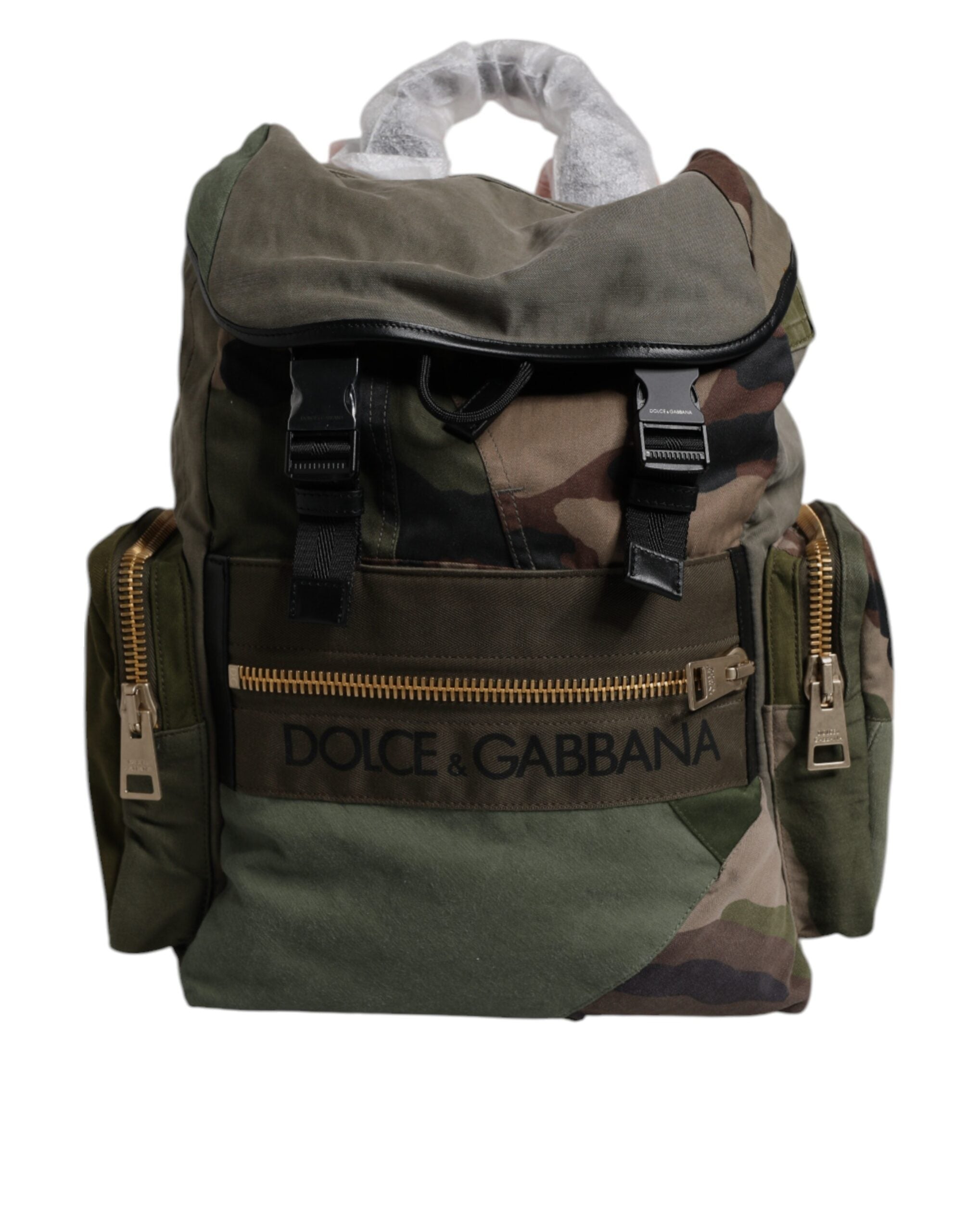 Militärgrüner Patchwork-Reise-Rucksack