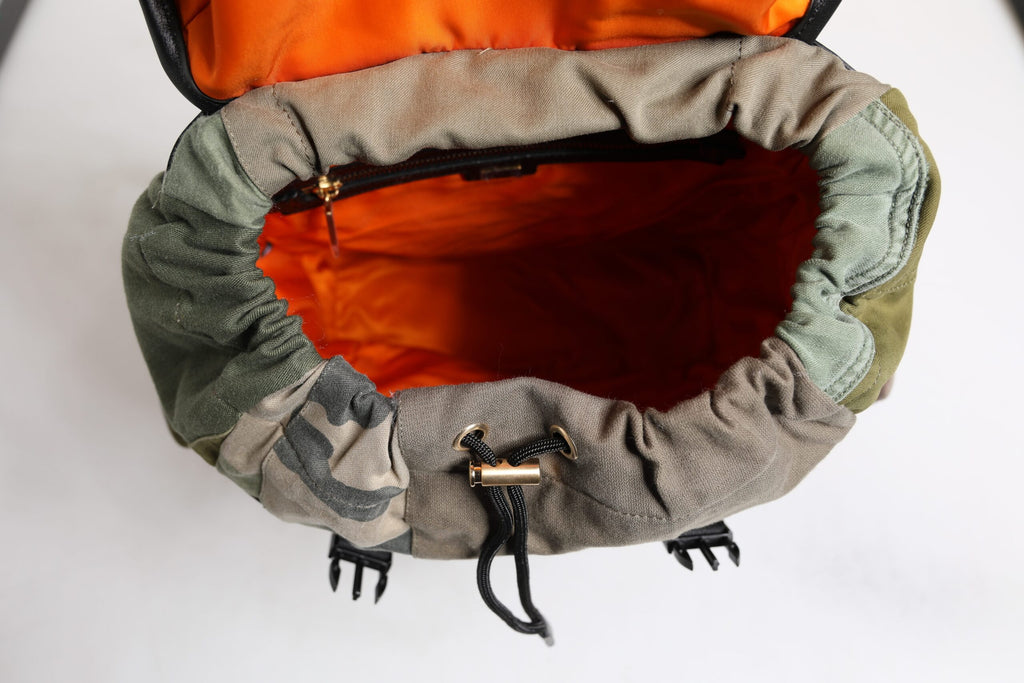 Military Green Patchwork Reise Rucksack Tasche