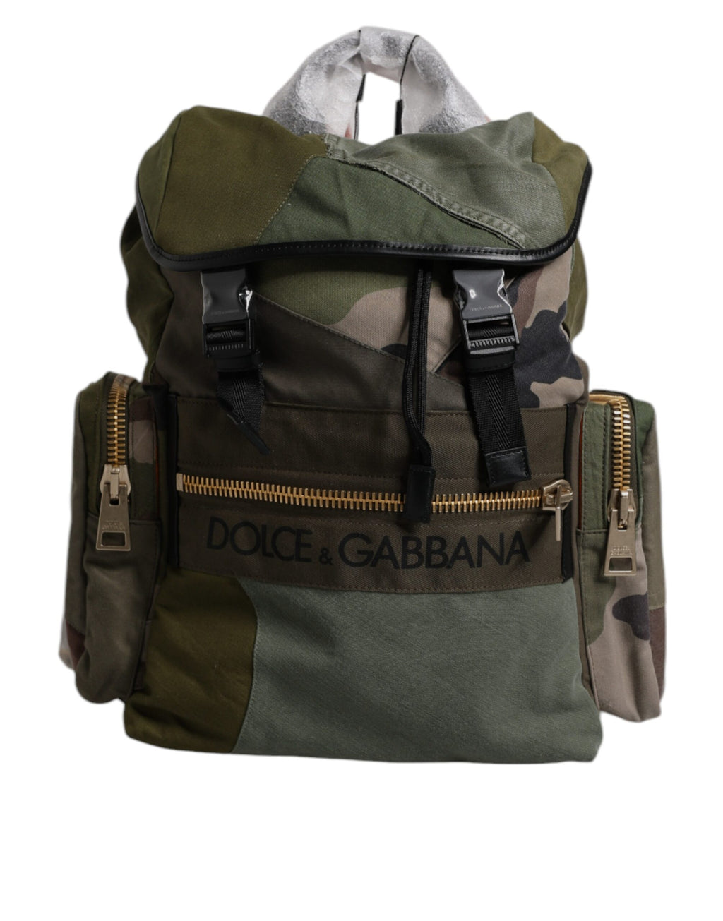 Militärgrüner Patchwork-Reise-Rucksack