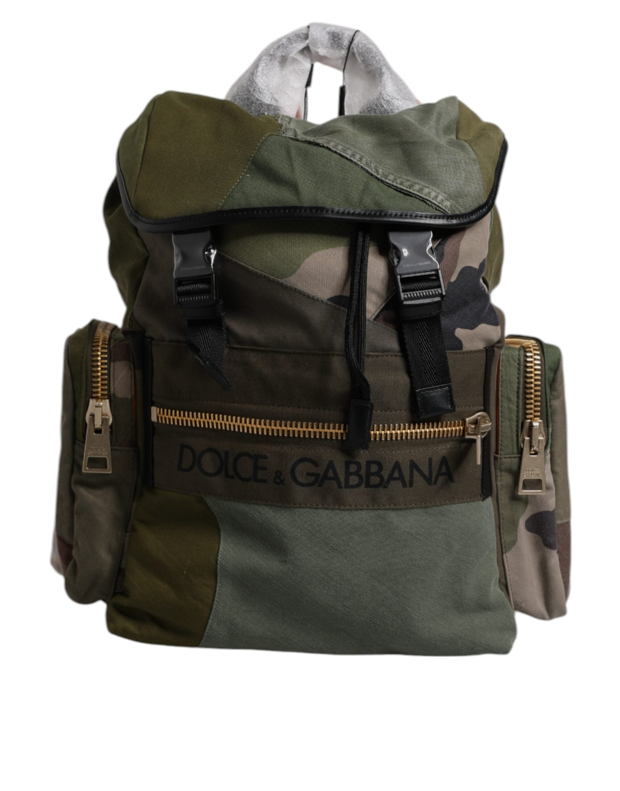 Militärgrüner Patchwork-Reise-Rucksack