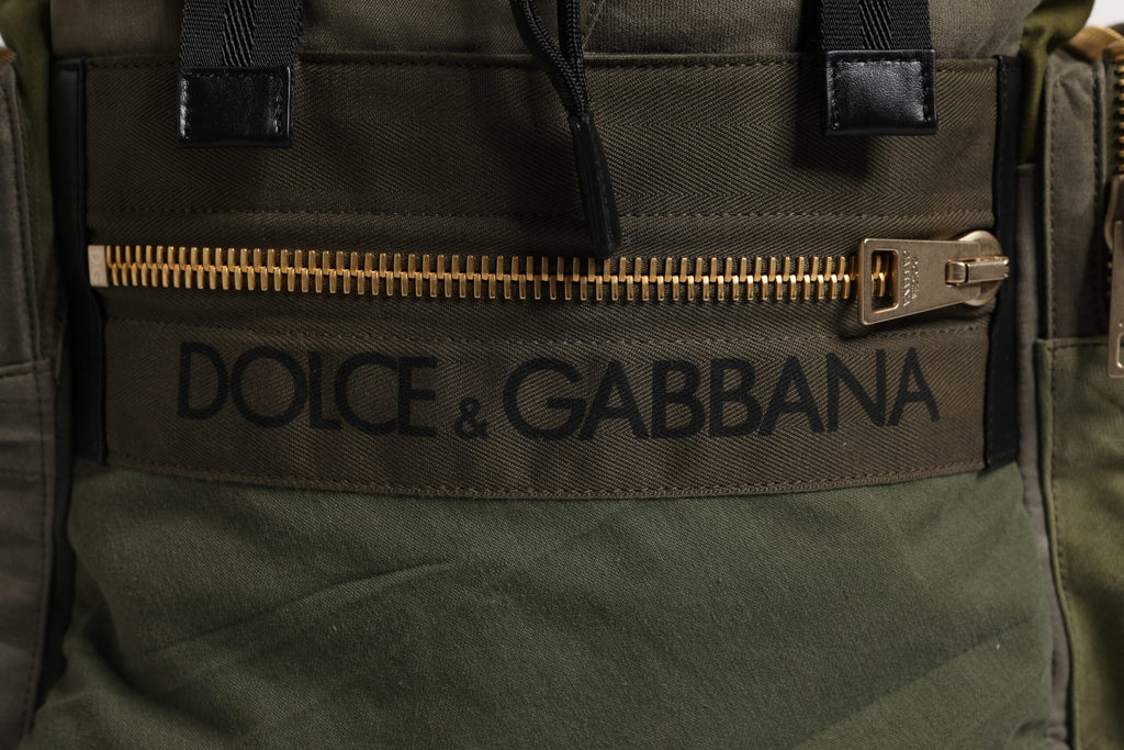 Militärgrüner Patchwork-Reise-Rucksack