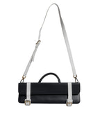 Blue White Calfskin Leather Crossbody Shoulder Bag