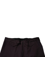 Brown Pure Cotton Slim Fit Men Dress Pants