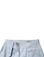 Light Blue Cotton Cargo Tapered Pants