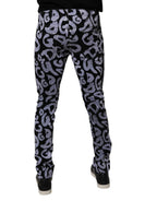 Black Logo Monogram Cotton Skinny Denim Jeans