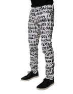 White Cotton Logo Print Skinny-Jeans