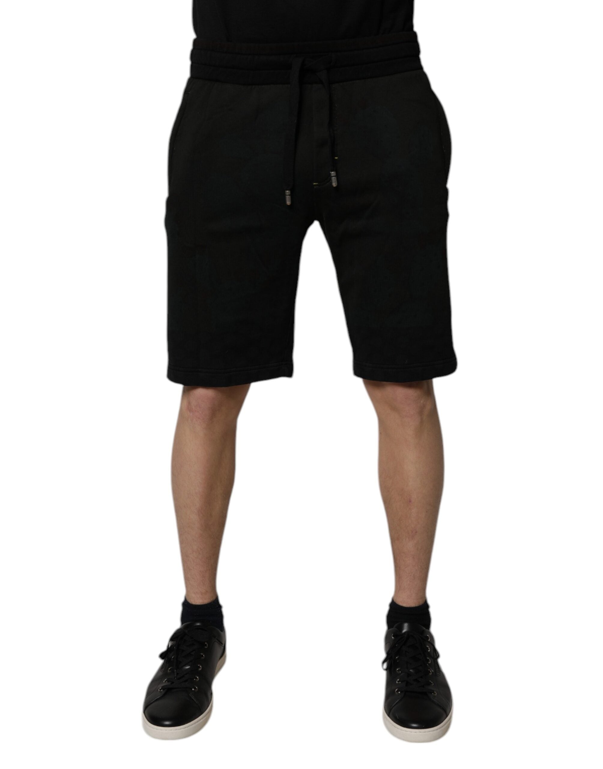 Schwarze Sweatshorts aus Baumwolle für Herren Bermudashorts