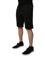 Schwarze Sweatshorts aus Baumwolle für Herren Bermudashorts