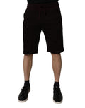 Männer Sweatshorts aus Baumwolle in Burgunderrot Bermudashorts