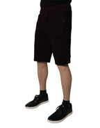 Männer Sweatshorts aus Baumwolle in Burgunderrot Bermudashorts