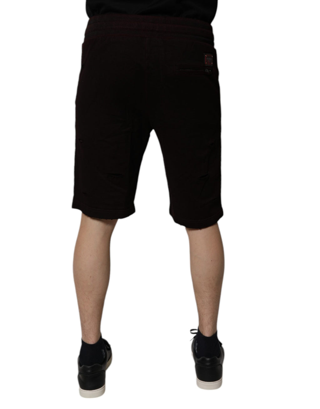 Männer Sweatshorts aus Baumwolle in Burgunderrot Bermudashorts