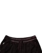 Maroon Cotton Logo Plaque Men Bermuda Shorts