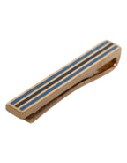 Gold-Tone Brass Logo Branded Tie Clip Bar