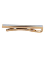 Gold-Tone Brass Logo Branded Tie Clip Bar