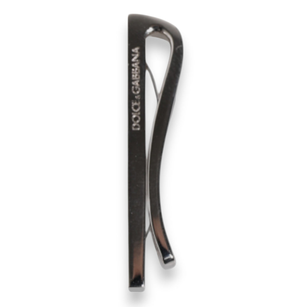 Krawattennadel aus Messing in Silberoptik mit Logo