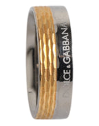 Gold Silberfarbener Ring aus echtem Messing mit DG Logo