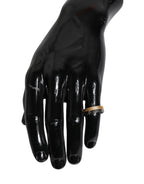Gold Silberfarbener Ring aus echtem Messing mit DG Logo