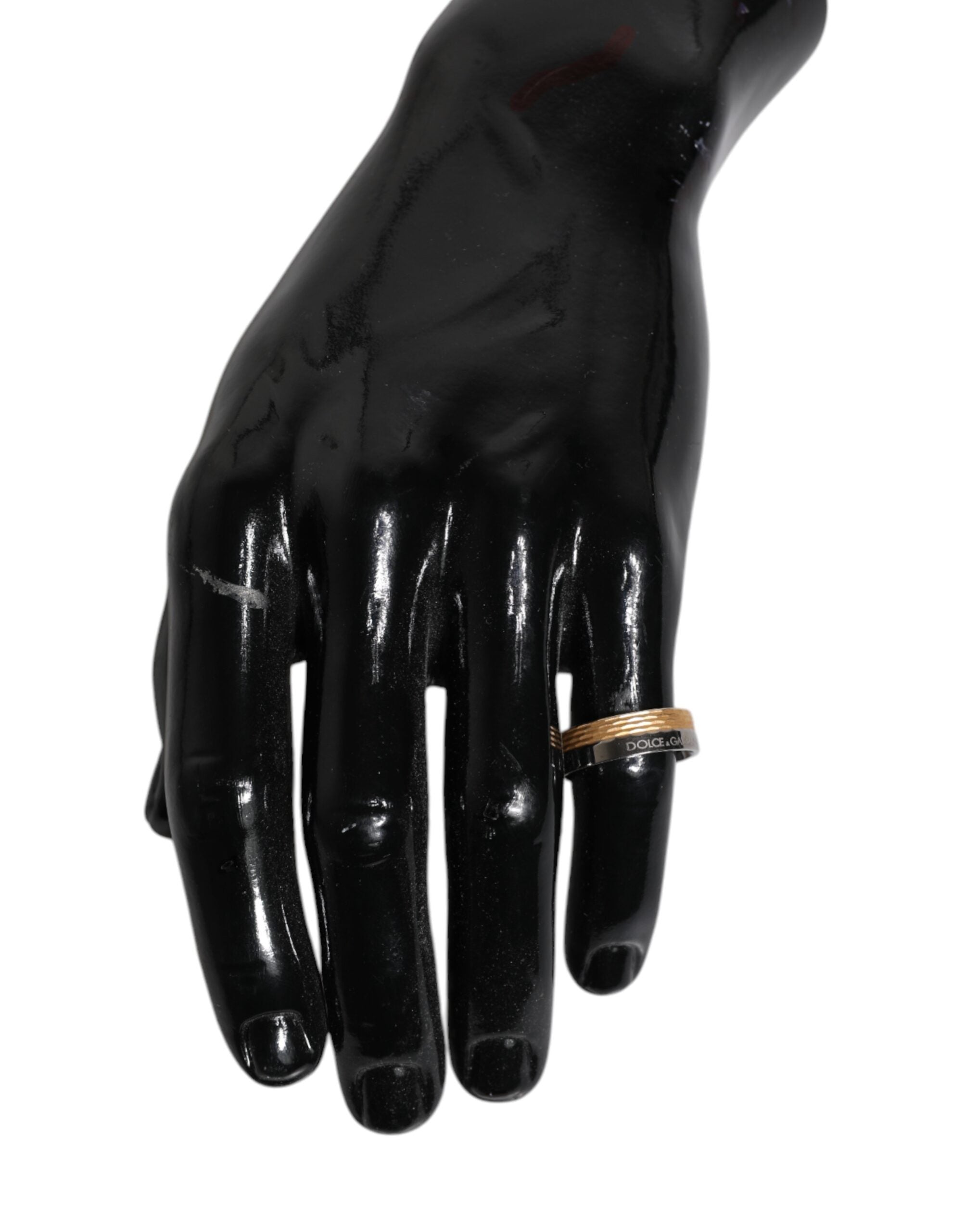 Gold Silberfarbener Ring aus echtem Messing mit DG Logo